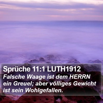Sprüche 11:1 LUTH1912 Bible Verse Image
