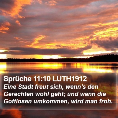 Sprüche 11:10 LUTH1912 Bible Verse Image
