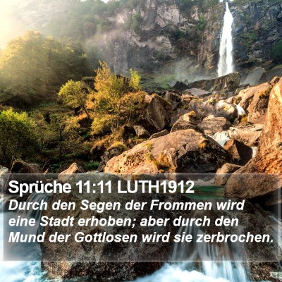 Sprüche 11:11 LUTH1912 Bible Verse Image