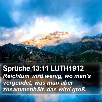 Sprüche 13:11 LUTH1912 Bible Verse Image