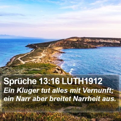 Sprüche 13:16 LUTH1912 Bible Verse Image