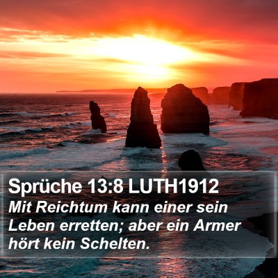 Sprüche 13:8 LUTH1912 Bible Verse Image