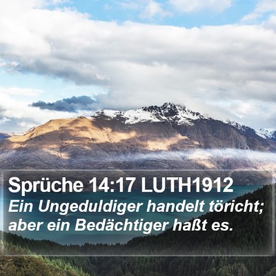 Sprüche 14:17 LUTH1912 Bible Verse Image