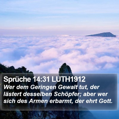 Sprüche 14:31 LUTH1912 Bible Verse Image