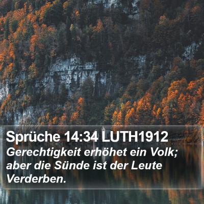Sprüche 14:34 LUTH1912 Bible Verse Image