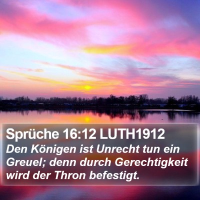 Sprüche 16:12 LUTH1912 Bible Verse Image