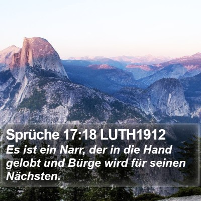 Sprüche 17:18 LUTH1912 Bible Verse Image