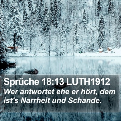 Sprüche 18:13 LUTH1912 Bible Verse Image