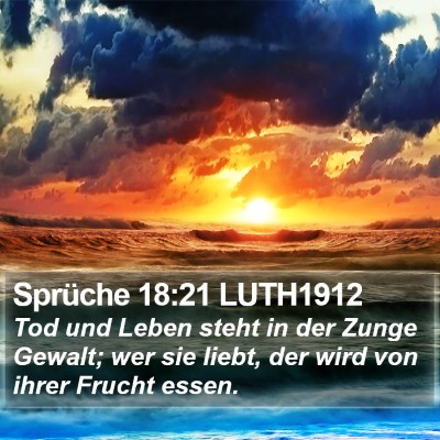 Sprüche 18:21 LUTH1912 Bible Verse Image