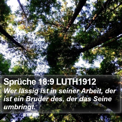 Sprüche 18:9 LUTH1912 Bible Verse Image