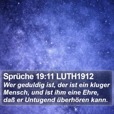 Sprüche 19:11 LUTH1912 Bible Verse Image