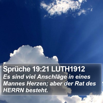 Sprüche 19:21 LUTH1912 Bible Verse Image
