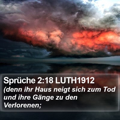 Sprüche 2:18 LUTH1912 Bible Verse Image