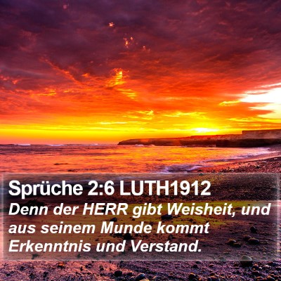 Sprüche 2:6 LUTH1912 Bible Verse Image