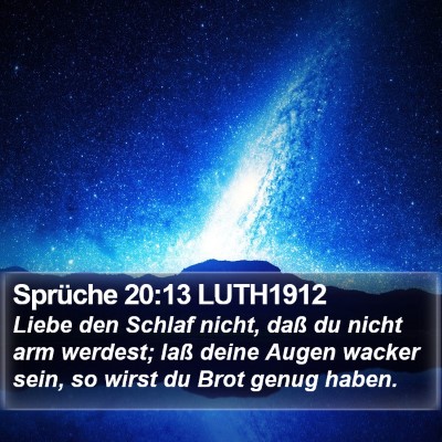 Sprüche 20:13 LUTH1912 Bible Verse Image