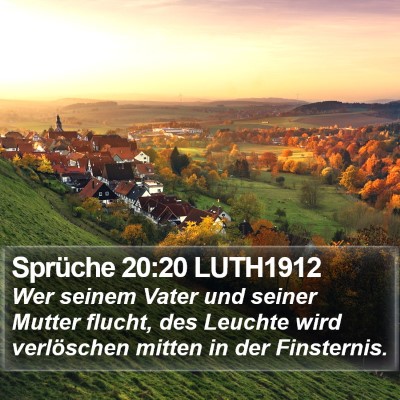 Sprüche 20:20 LUTH1912 Bible Verse Image