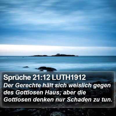 Sprüche 21:12 LUTH1912 Bible Verse Image
