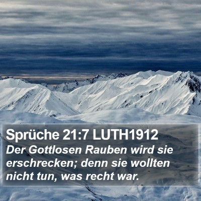 Sprüche 21:7 LUTH1912 Bible Verse Image