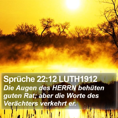 Sprüche 22:12 LUTH1912 Bible Verse Image
