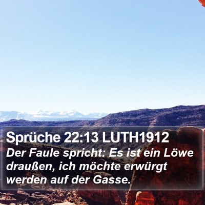 Sprüche 22:13 LUTH1912 Bible Verse Image