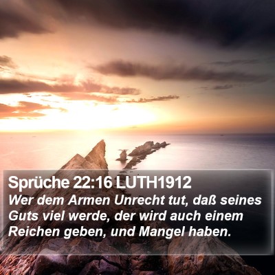 Sprüche 22:16 LUTH1912 Bible Verse Image