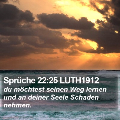 Sprüche 22:25 LUTH1912 Bible Verse Image
