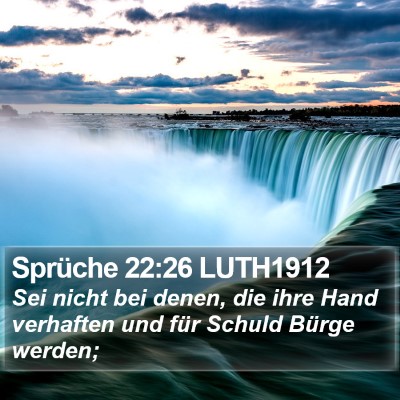 Sprüche 22:26 LUTH1912 Bible Verse Image