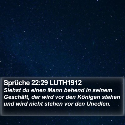 Sprüche 22:29 LUTH1912 Bible Verse Image