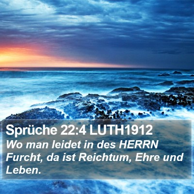 Sprüche 22:4 LUTH1912 Bible Verse Image