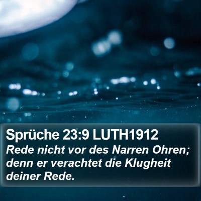 Sprüche 23:9 LUTH1912 Bible Verse Image