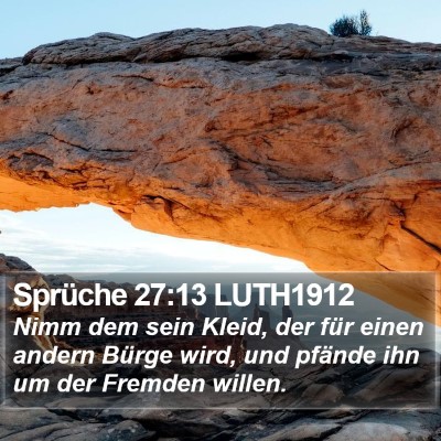 Sprüche 27:13 LUTH1912 Bible Verse Image
