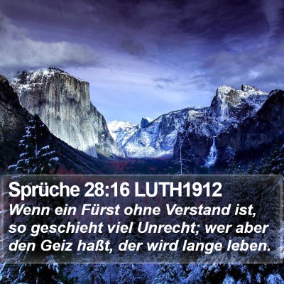 Sprüche 28:16 LUTH1912 Bible Verse Image
