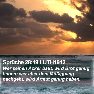 Sprüche 28:19 LUTH1912 Bible Verse Image