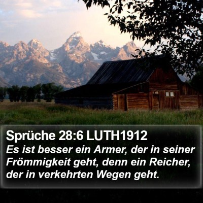 Sprüche 28:6 LUTH1912 Bible Verse Image