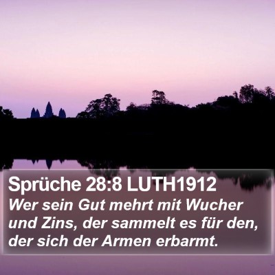 Sprüche 28:8 LUTH1912 Bible Verse Image