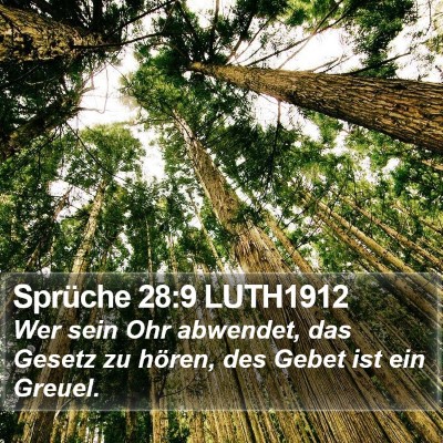 Sprüche 28:9 LUTH1912 Bible Verse Image