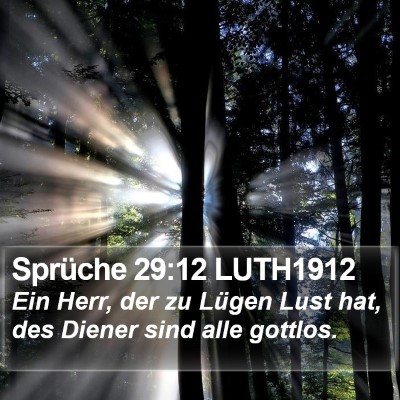 Sprüche 29:12 LUTH1912 Bible Verse Image
