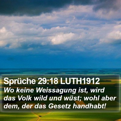 Sprüche 29:18 LUTH1912 Bible Verse Image