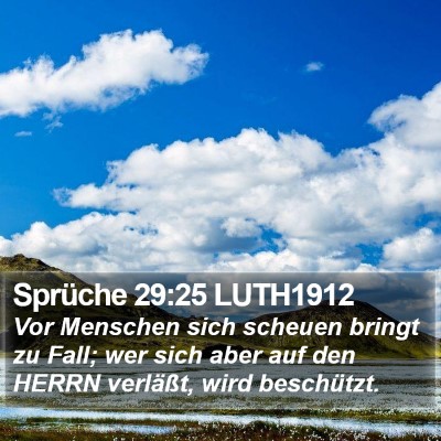 Sprüche 29:25 LUTH1912 Bible Verse Image