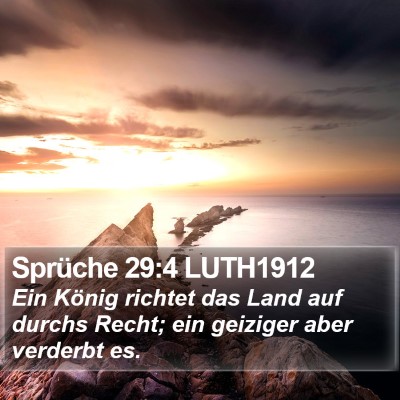Sprüche 29:4 LUTH1912 Bible Verse Image