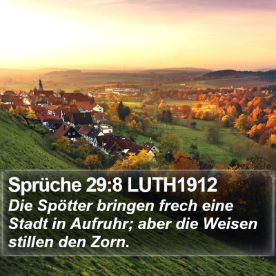 Sprüche 29:8 LUTH1912 Bible Verse Image