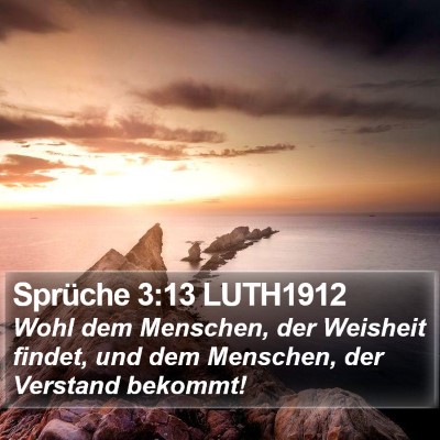 Sprüche 3:13 LUTH1912 Bible Verse Image