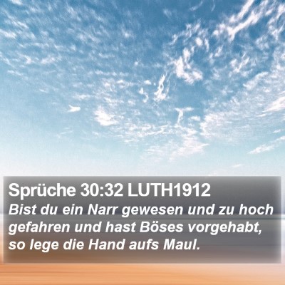 Sprüche 30:32 LUTH1912 Bible Verse Image