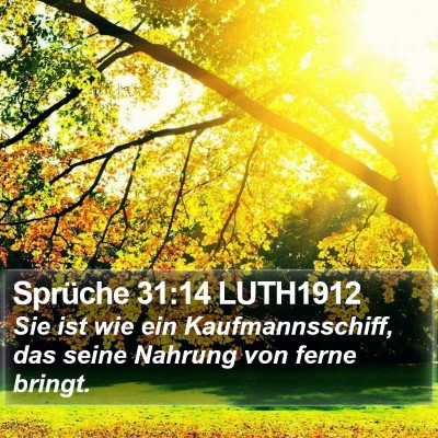 Sprüche 31:14 LUTH1912 Bible Verse Image