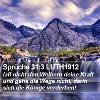 Sprüche 31:3 LUTH1912 Bible Verse Image