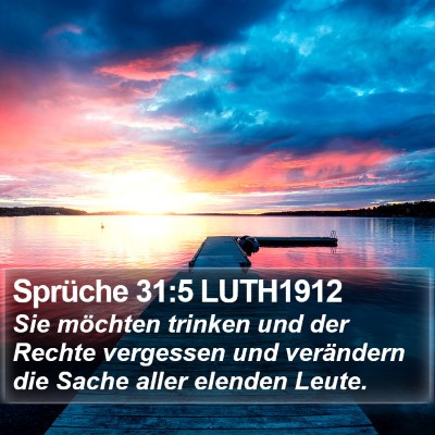 Sprüche 31:5 LUTH1912 Bible Verse Image