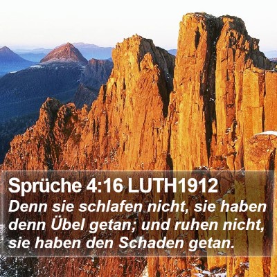 Sprüche 4:16 LUTH1912 Bible Verse Image