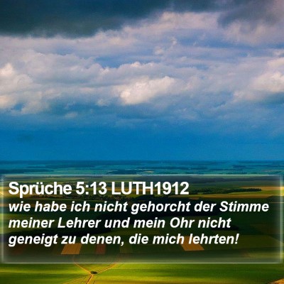 Sprüche 5:13 LUTH1912 Bible Verse Image