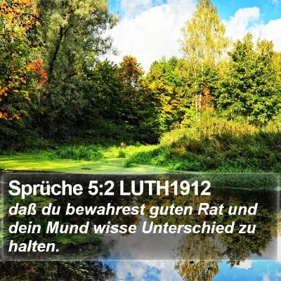 Sprüche 5:2 LUTH1912 Bible Verse Image