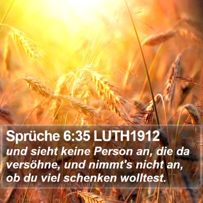 Sprüche 6:35 LUTH1912 Bible Verse Image